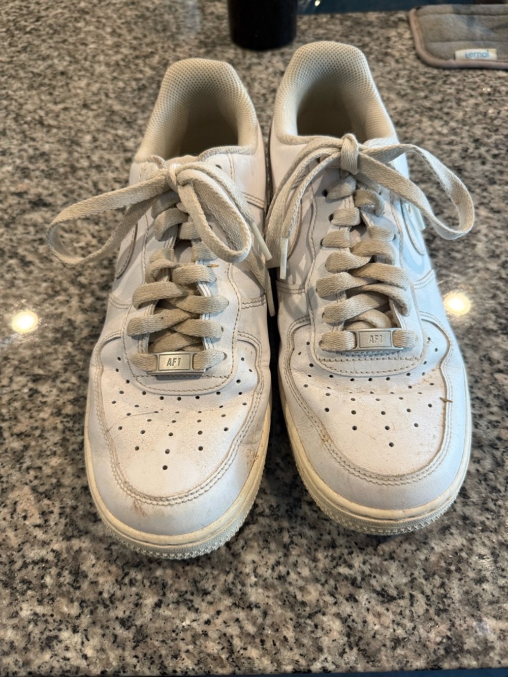 Nike White/Tan Platform Sneakers